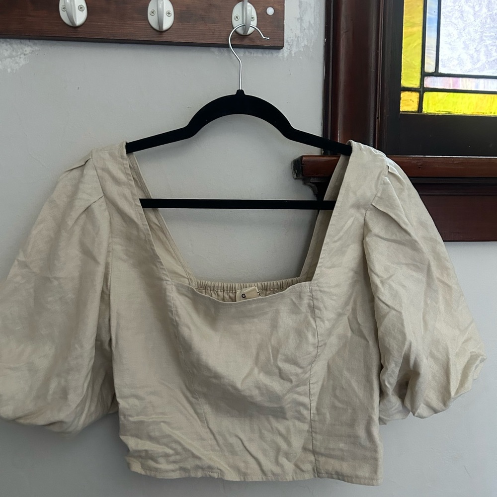 Nordstrom Cream Puff Sleeve Blouse